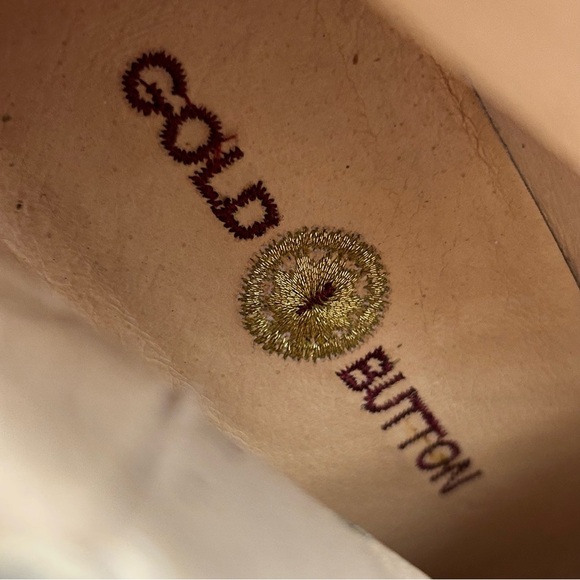 Gold Button Chic Perforated Heeled Boots Size 38 - Picture 9 of 9